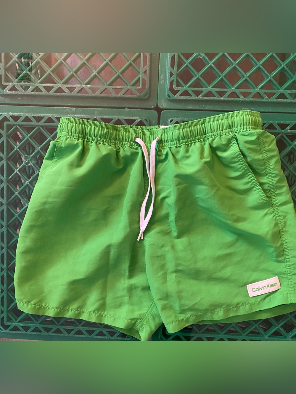 Calvin Klein Bright Green Women's Drawstring Shorts